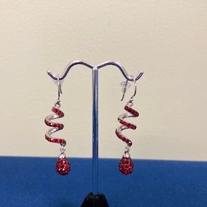 Red Spiral Drop EARRINGS